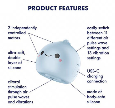 Mochi Frost Blue Air Pulse Clitoral Stimulator - Suction & Vibration Toy