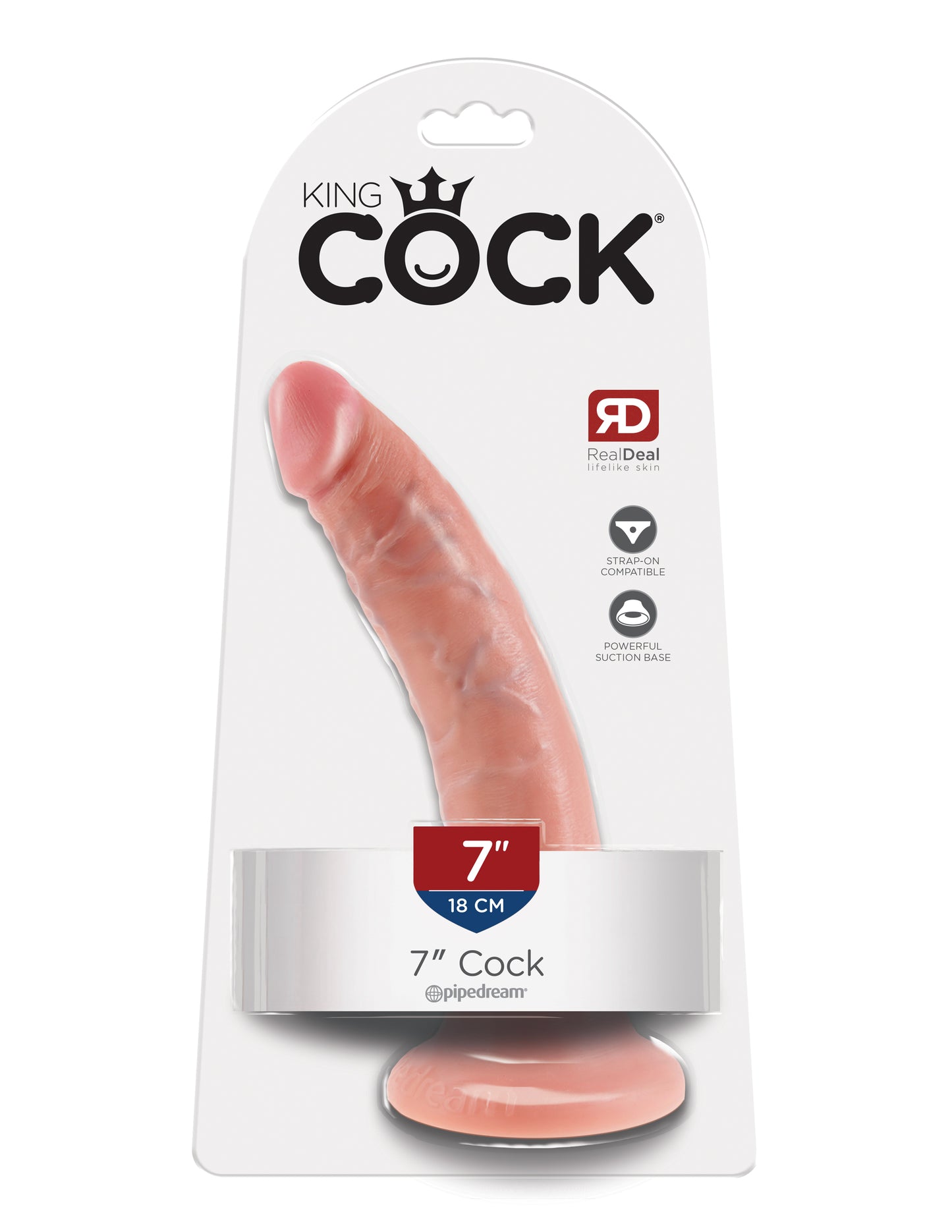 King Cock 7 Inch Realistic Suction Cup Dildo – Flesh