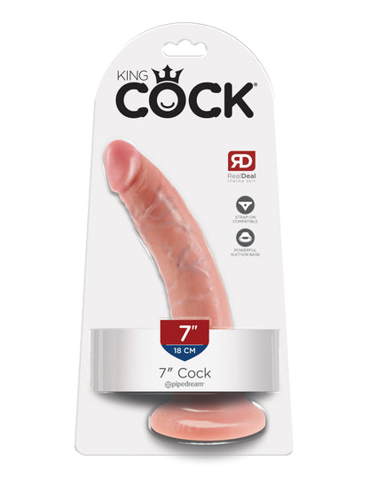 King Cock 7 Inch Realistic Suction Cup Dildo – Flesh