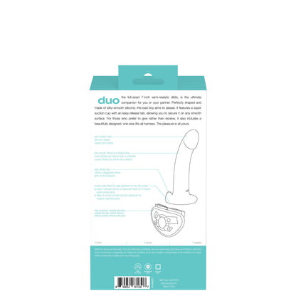 7 Inch Double Ended Strap-On Dildo with Harness - Turquoise/Black