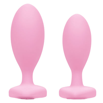 First Time Crystal Booty Duo Pink Anal Plug Set