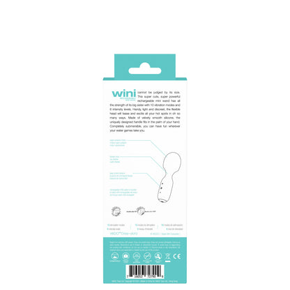 WINI Mini Vibrator Rechargeable 10 Modes 6 Intensities Waterproof Turquoise