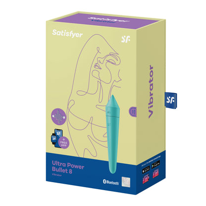 Ultra Power Bullet 8 Turquoise App Controlled Bullet Vibrator