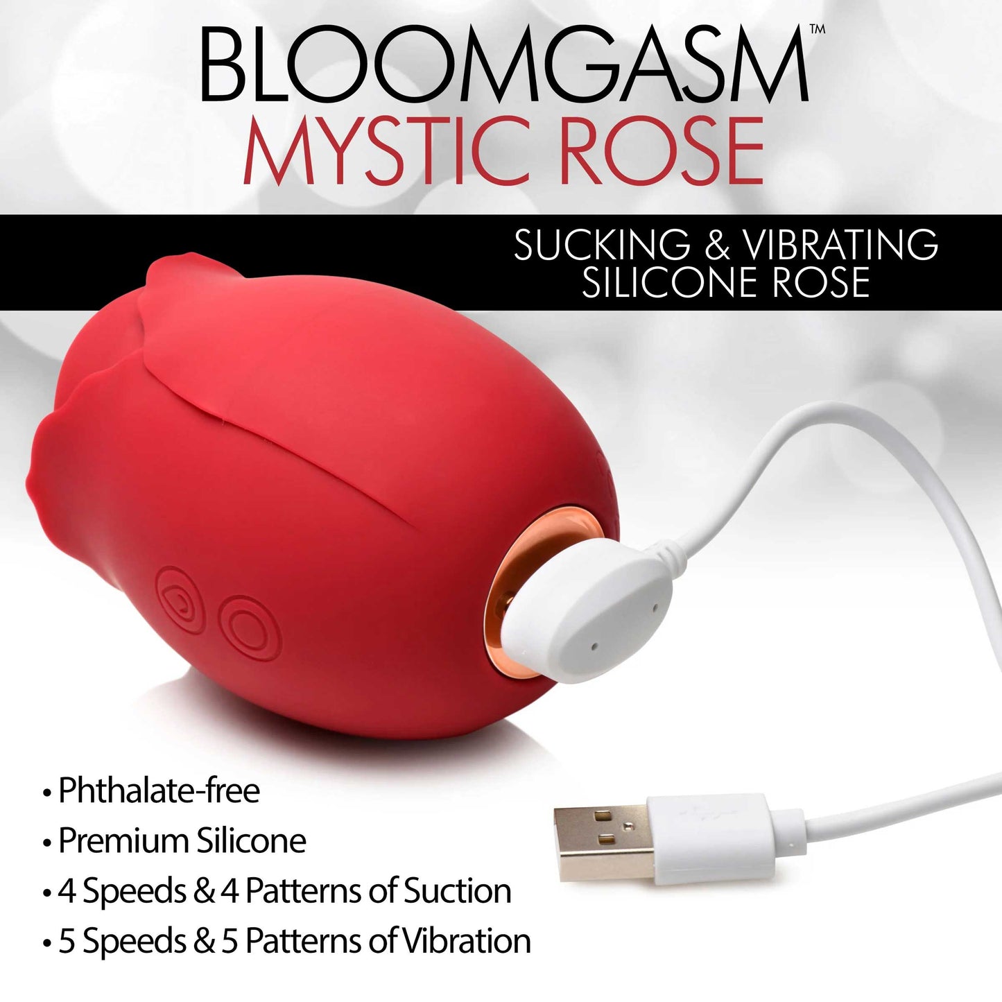 Mystic Rose Clitoral Suction & Vibration Stimulator - Red 10-Mode Rose Toy
