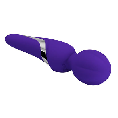 Violet Silicone Vibrator 35 Combinations Textured Head Waterproof USB Rechargeable