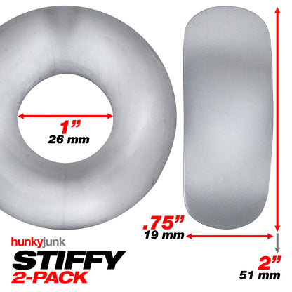 Stiffy Cock Ring Set - Clear TPR + Silicone Bulge