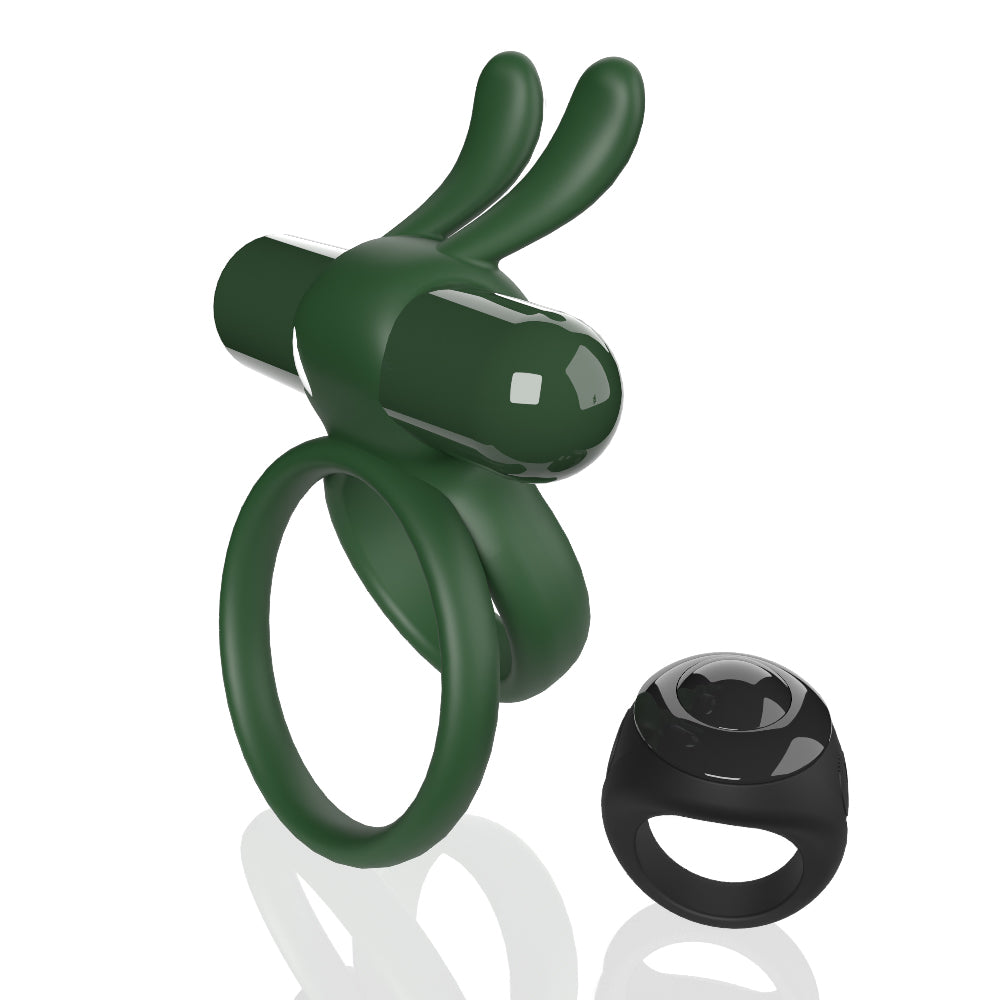Rechargeable Remote Rabbit Cock Ring XL – Green