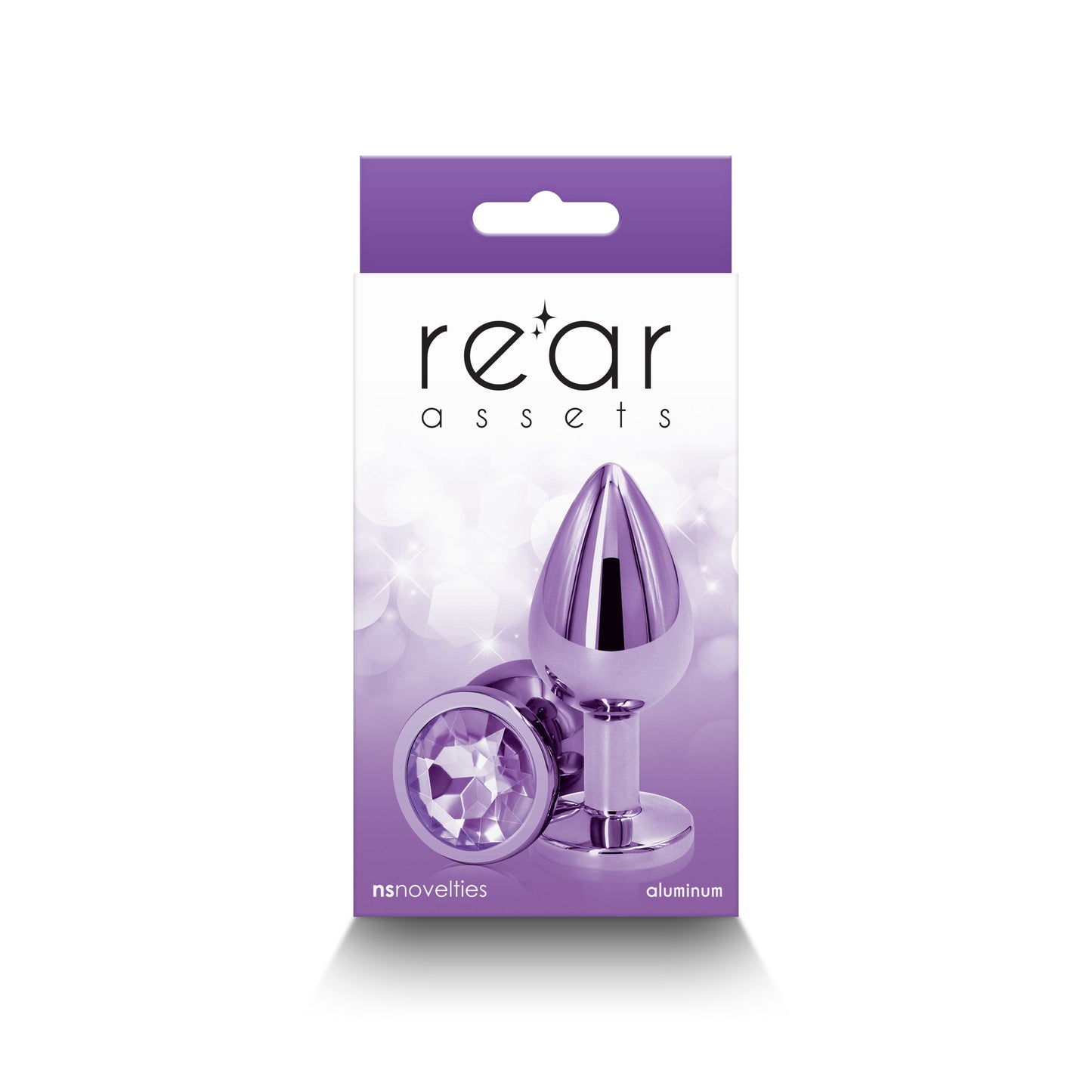 Medium Purple Jeweled Butt Plug - Chrome Anal Plug