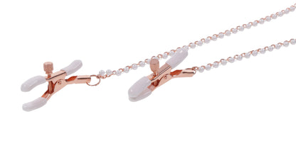 Peaches n Cream Nipple Clamp Collar - Rose Gold Chain