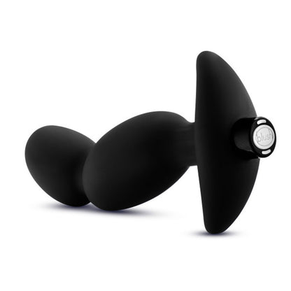 Rechargeable Textured Vibrating Anal Plug with 10 Modes - Black