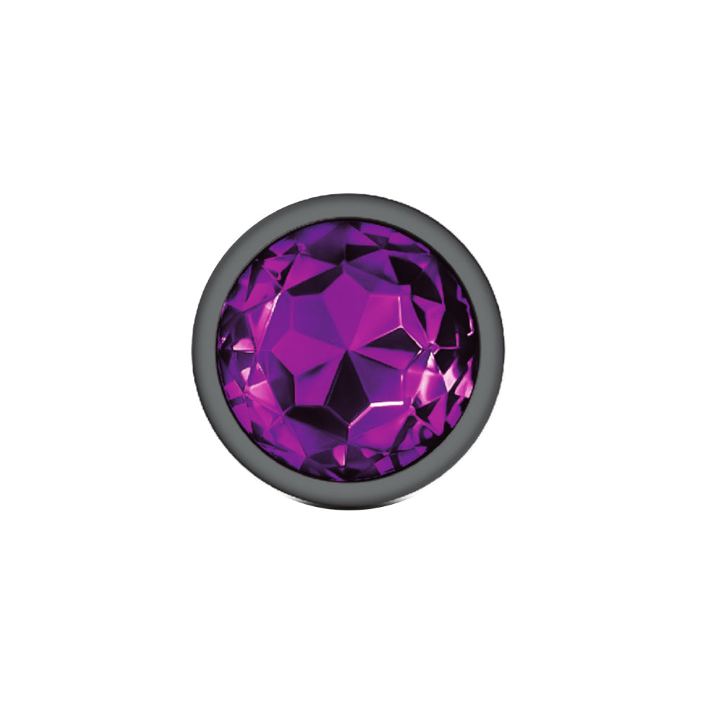Large Purple Gem Metal Butt Plug - Jeweled Anal Plug Temperature Play