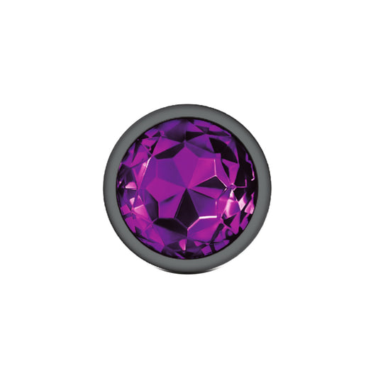 Large Purple Gem Metal Butt Plug - Jeweled Anal Plug Temperature Play