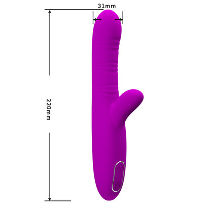 Rechargeable Rabbit Vibrator 12 Vibrations 4 Thrusting Modes – Purple