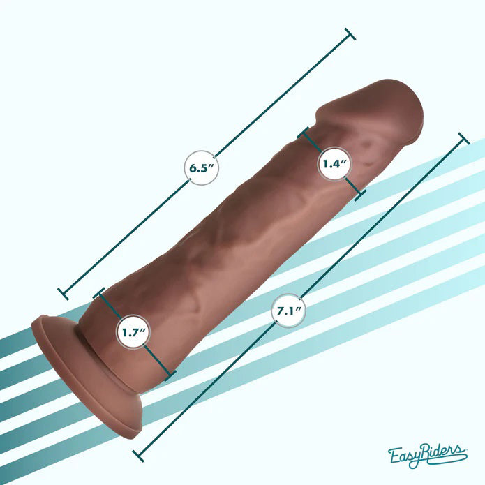 7 Inch Realistic Silicone Dildo with Suction Cup - Easy Riders Dark