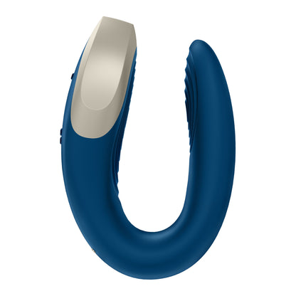 Double Love Vibrator - Blue Couples U-Shaped Wearable Vibrator with Remote