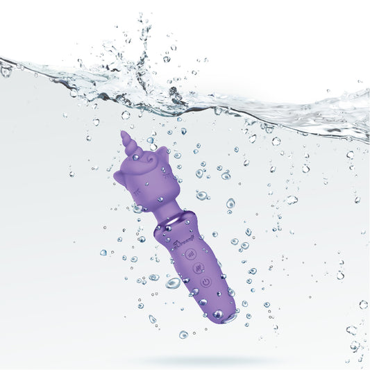 Rechargeable Mini Unicorn Wand Vibrator 15 Modes – Purple