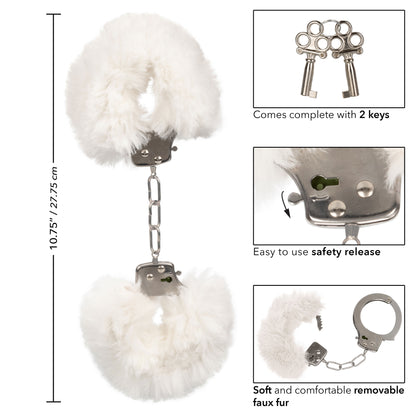 Ultra Fluffy Adjustable Furry Handcuffs - White
