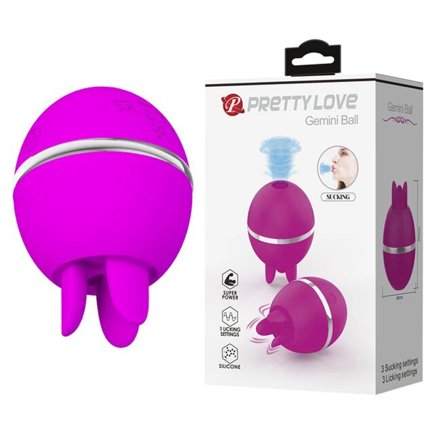 Pretty Love Gemini Rose Clitoral Stimulator - Suction & Tongue Toy