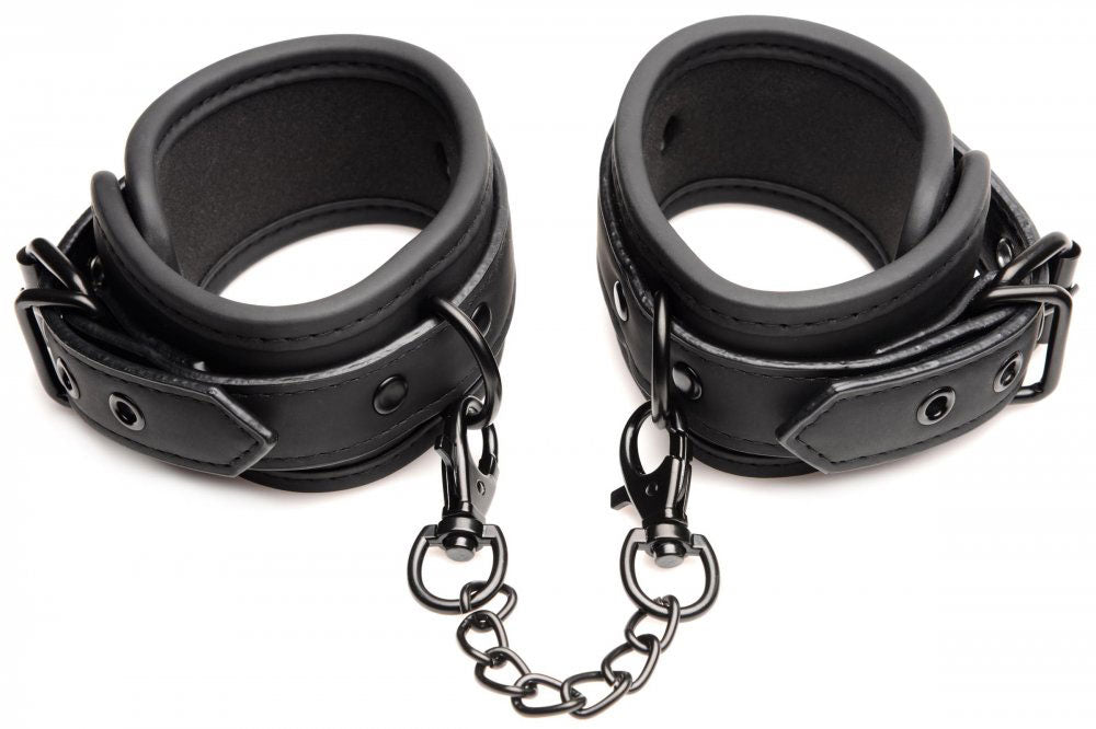 10-Piece Couples Bondage Kit - Black BDSM Starter Set with Cuffs, Collar, Blindfold, Paddle & Flogger