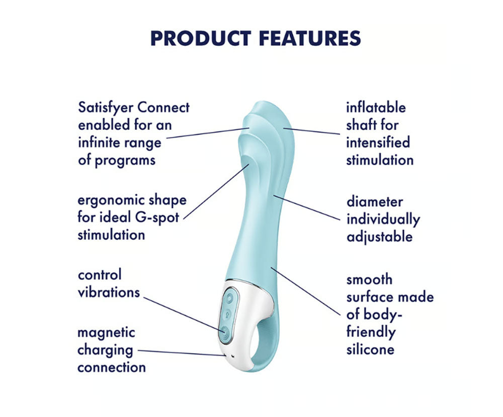 Air Pump Vibrator 5 Plus Inflatable G-Spot App Controlled Rechargeable
