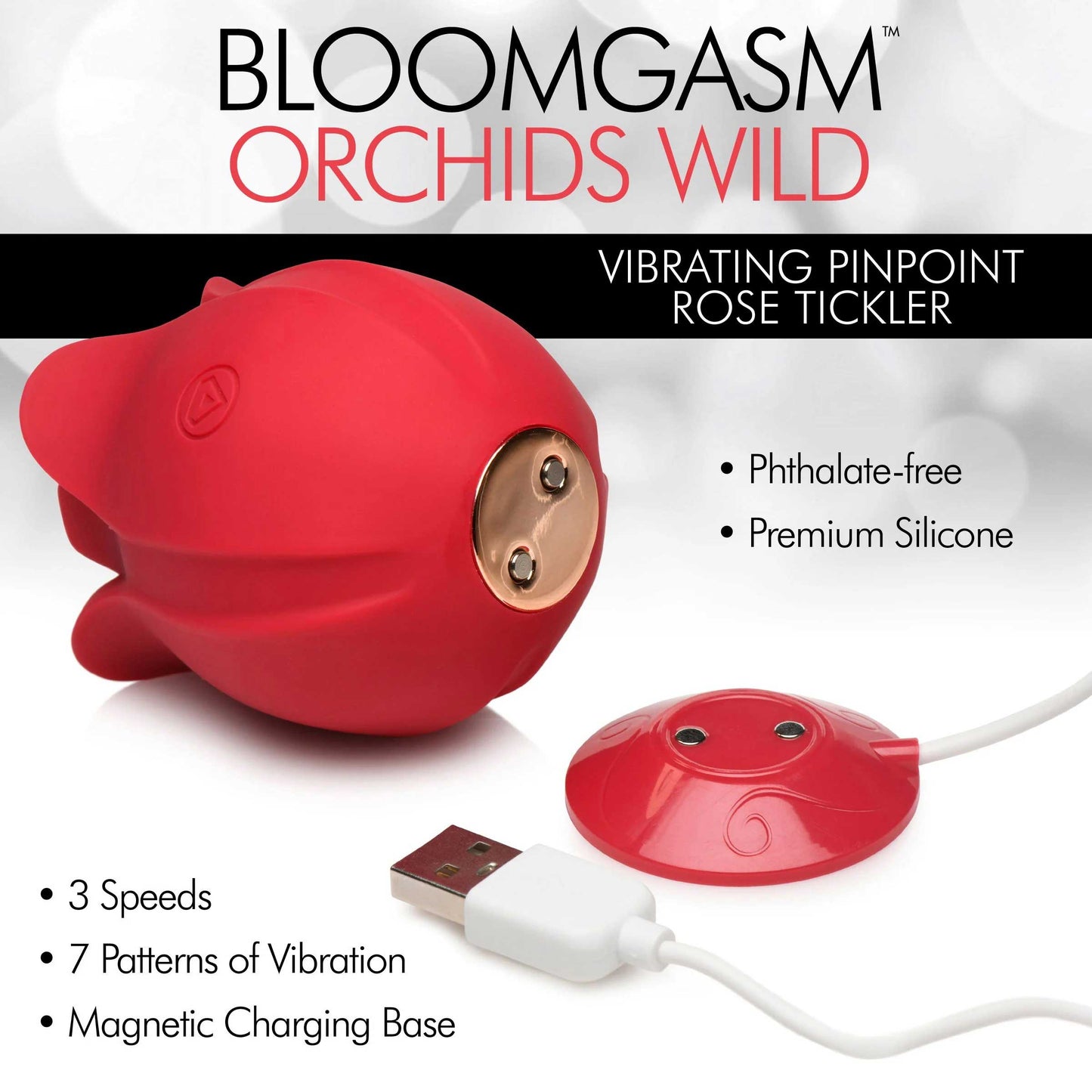 Orchids Wild Pinpoint Rose Clitoral Vibrator - Red Precision Stimulator