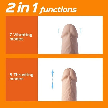 9.5 Inch Kenzo XXL Thrusting Vibrating Dildo App Controlled Realistic Silicone