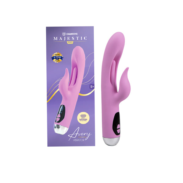 Avery Majestic Pro Rechargeable G-Spot & Clitoral Vibrator - Pink