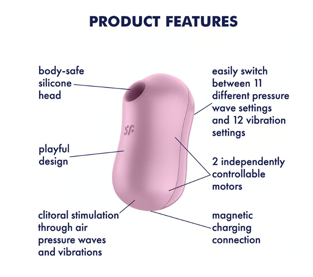 Satisfyer Cotton Candy Air Pulse Clitoral Vibrator + Vibration – Lilac