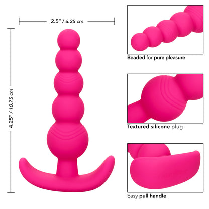 Cheeky X-5 Beads Silicone Anal Beads – 5 Graduated Beads Pink