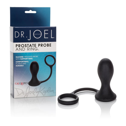 CalExotics Dr. Joel Prostate Massager with Ergonomic Ring Handle - Black