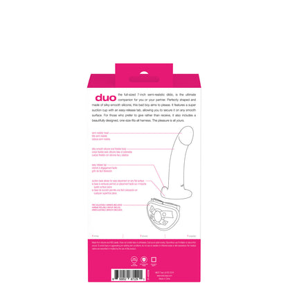 7 Inch Double Ended Strap-On Dildo with Harness - Pink/Purple