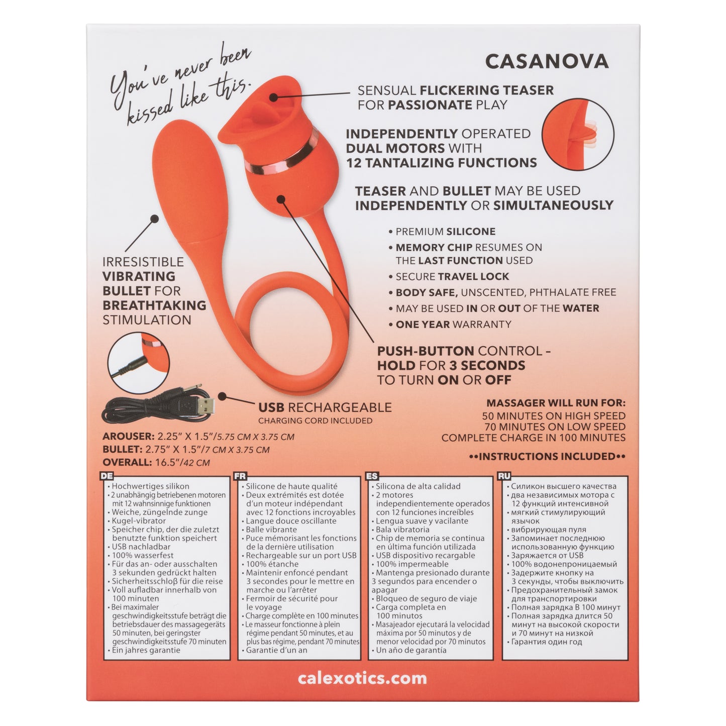 French Kiss Casanova Tongue Vibrator Clitoral Stimulator - Red
