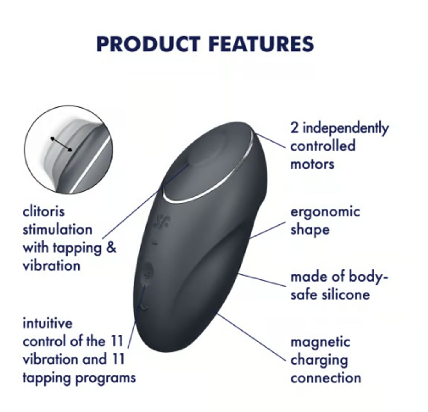 Satisfyer Tap & Climax Clitoral Vibrator – Tapping & Vibration Toy