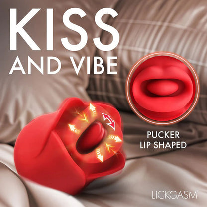 Sweet Kiss Rose Clitoral Stimulator - Red Kissing Vibrator 10 Modes