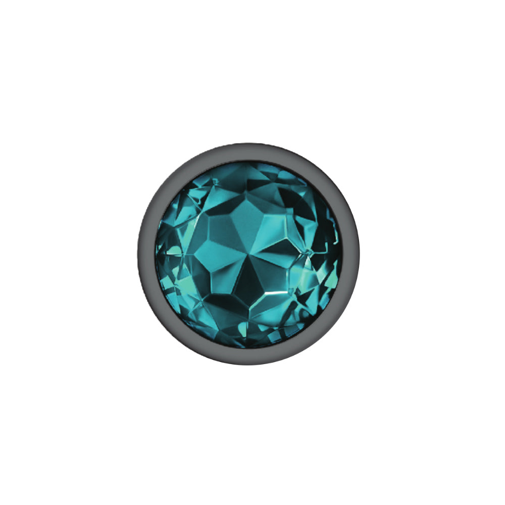 Large Teal Gem Metal Butt Plug - Jeweled Anal Plug Temperature Play