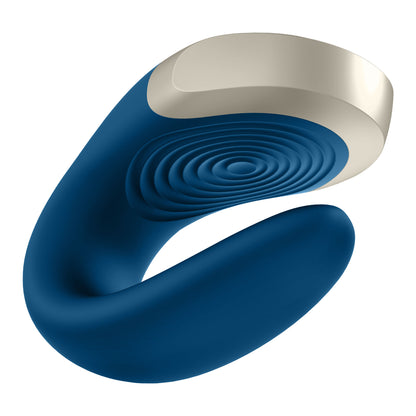 Double Love Vibrator - Blue Couples U-Shaped Wearable Vibrator with Remote