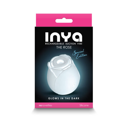 Inya Glow Rose Clitoral Air Pulse Stimulator - Glow-in-the-Dark White