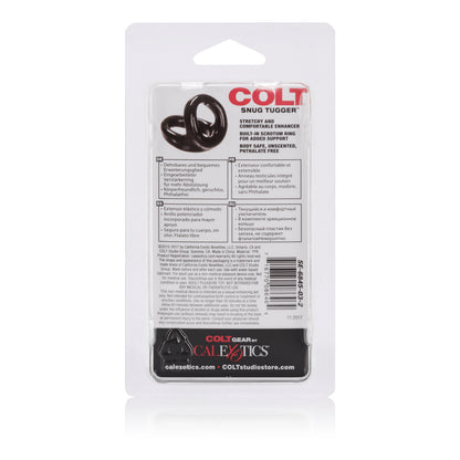 Dual Cock Ring with Scrotum Support - Black TPR