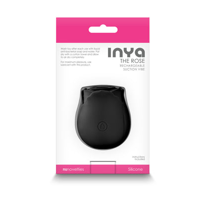 Inya Rose Black Air Pulse Clitoral Stimulator - Rechargeable Suction Rose