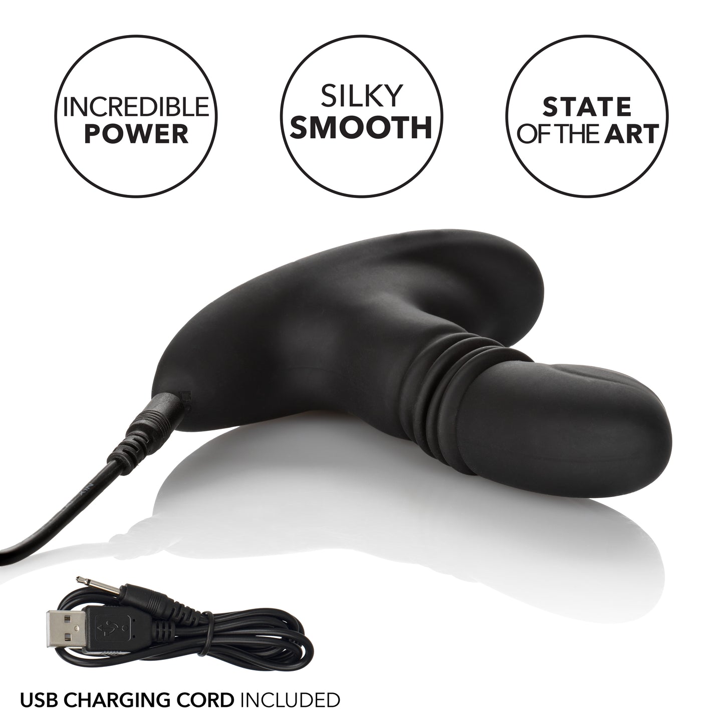 Rechargeable Thrusting Rotating Prostate Massager with 12 Modes - Black