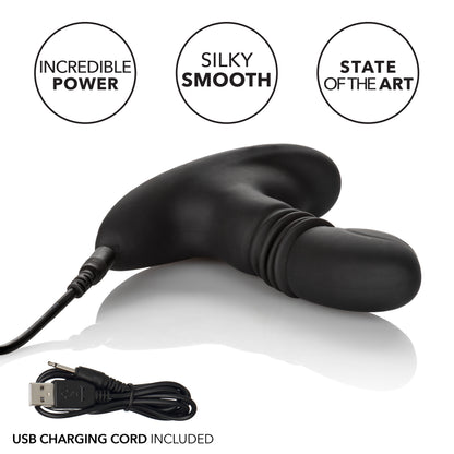 Rechargeable Thrusting Rotating Prostate Massager with 12 Modes - Black