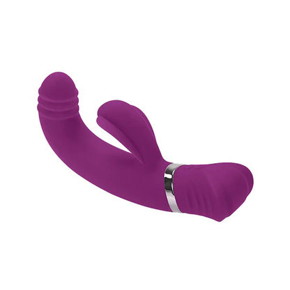 Rechargeable G-Spot Vibrator with Thrusting Head & Clitoral Wing – Purple
