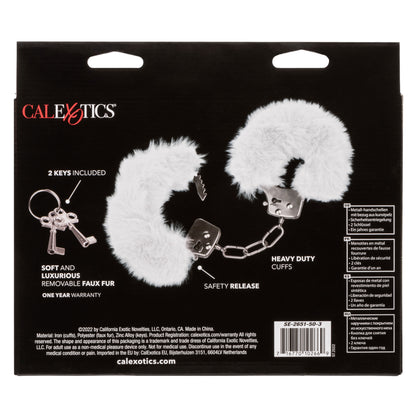 Ultra Fluffy Adjustable Furry Handcuffs - White