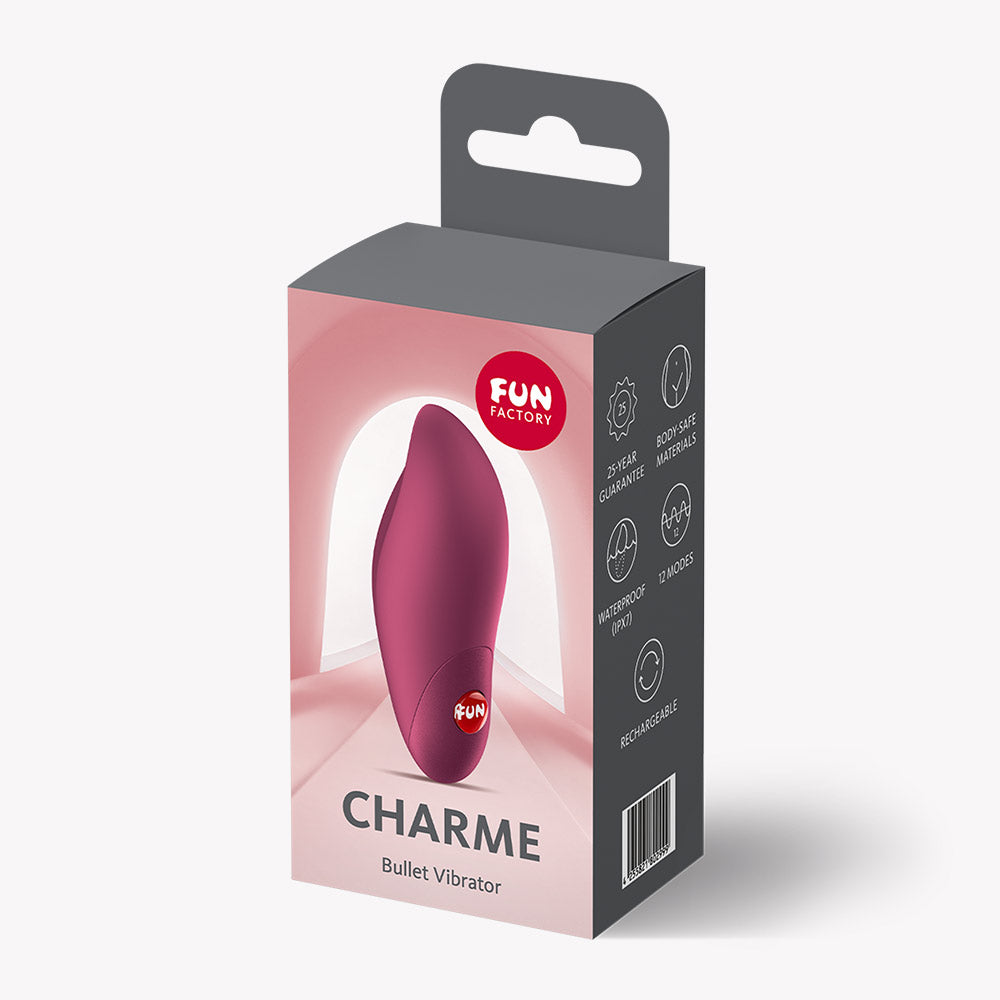Charme Bullet Vibrator - Wine Red - 12 Vibration Modes Waterproof