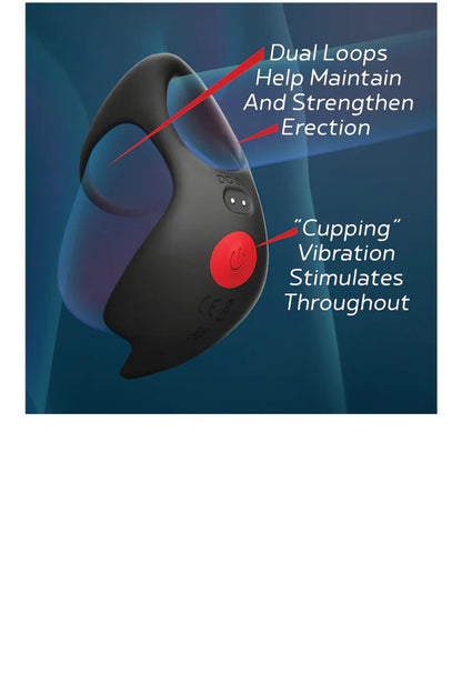 Red Dot V3 Premium Couples Vibrating Cock Ring – Black/Red