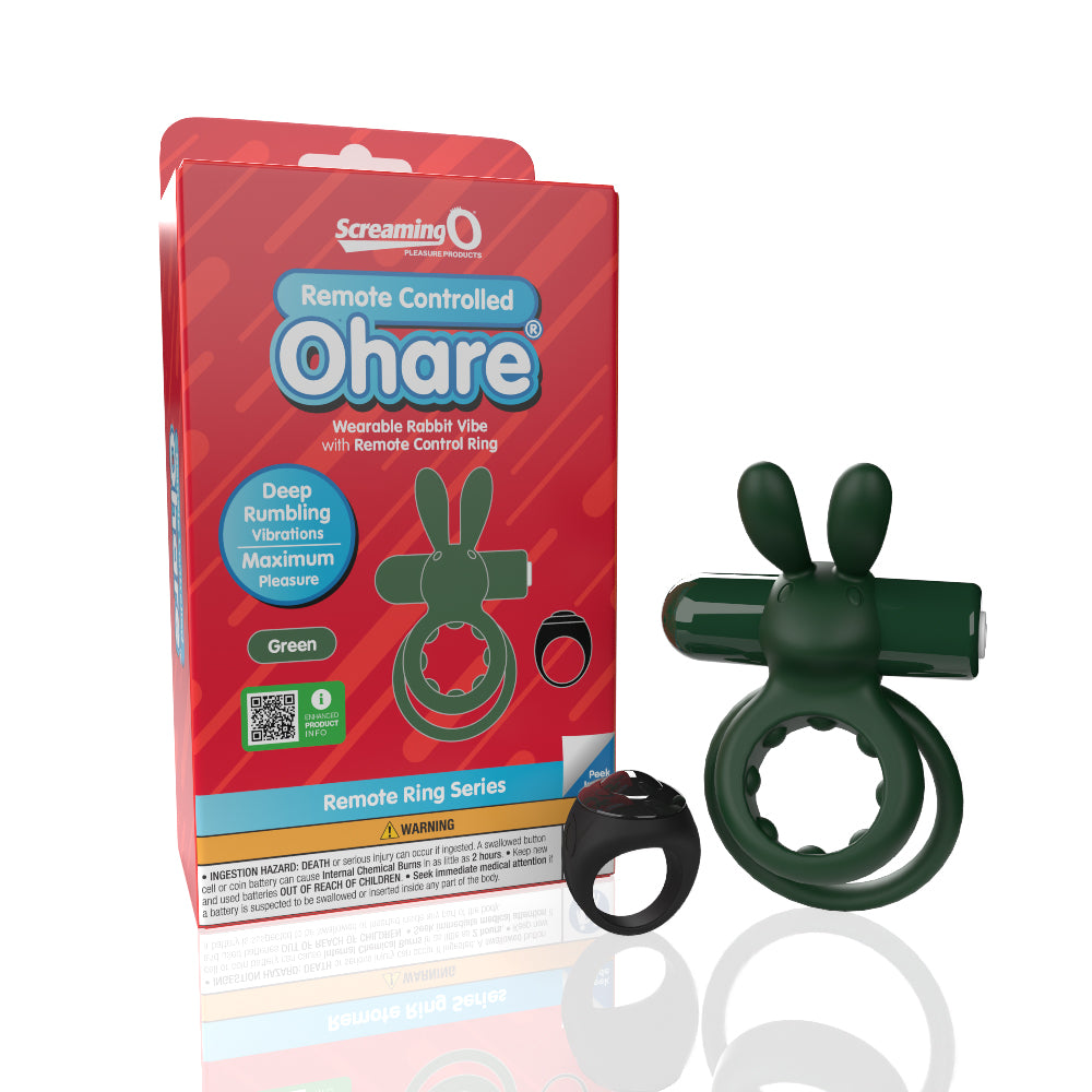 Rechargeable Remote Rabbit Cock Ring XL – Green