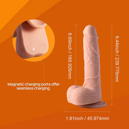 9.5 Inch Kenzo XXL Thrusting Vibrating Dildo App Controlled Realistic Silicone