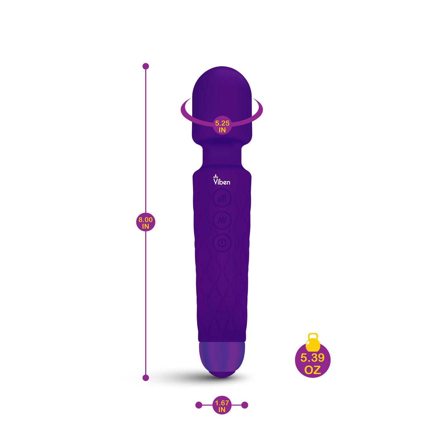 Tempest Rechargeable Mini Wand Vibrator 8 Speeds 20 Patterns 160 Combinations Purple