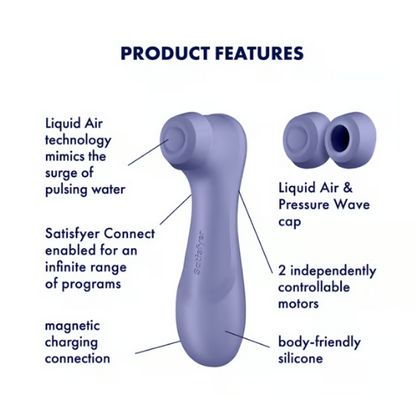 Satisfyer Pro 2 Generation 3 Connect App Liquid Air Pulse Clitoral Stimulator - Lilac