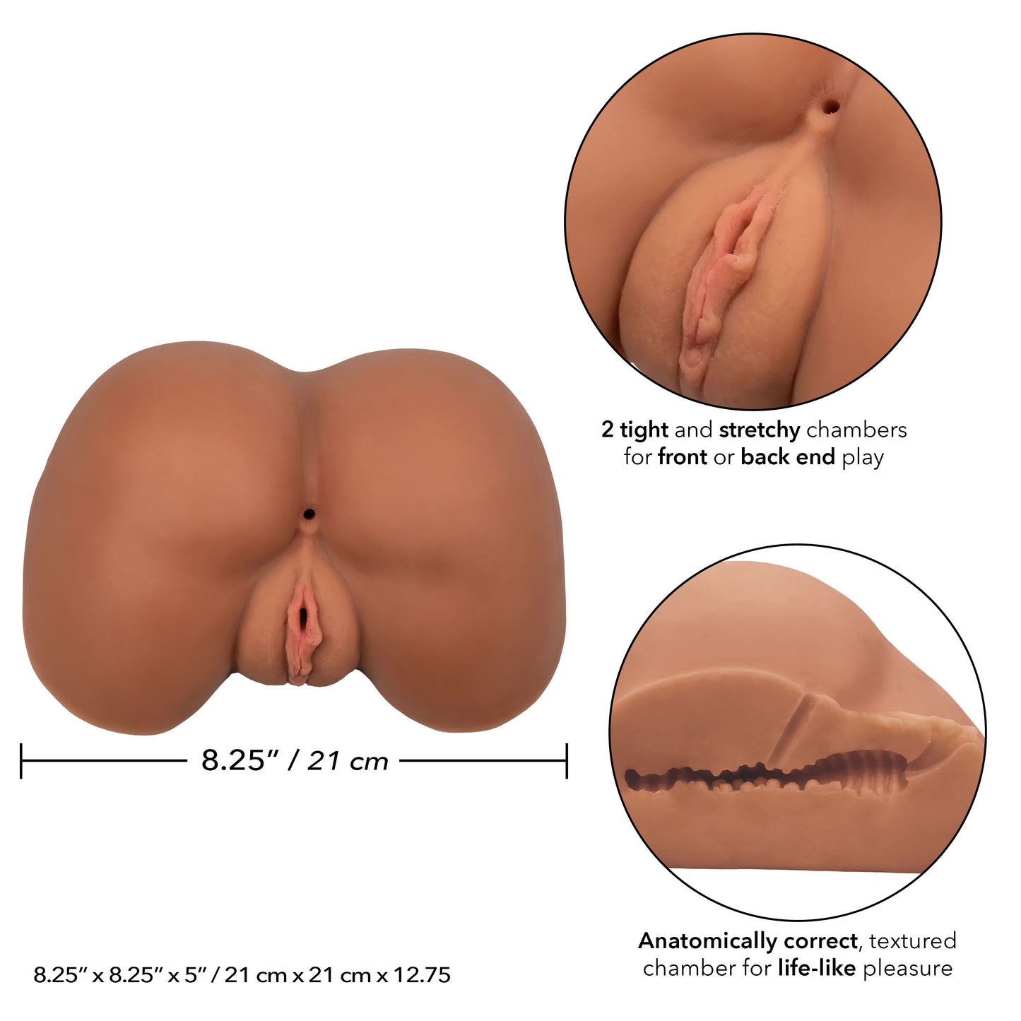 Life Size Realistic Ass Masturbator 7 lb Dual Entry Pure Skin